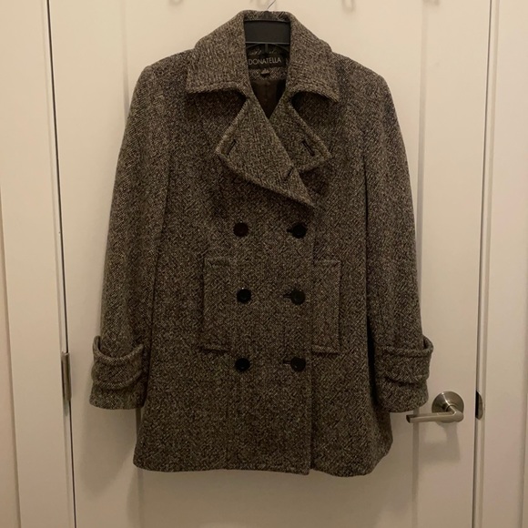 Donatella Brown Tweed Coat - Picture 2 of 8
